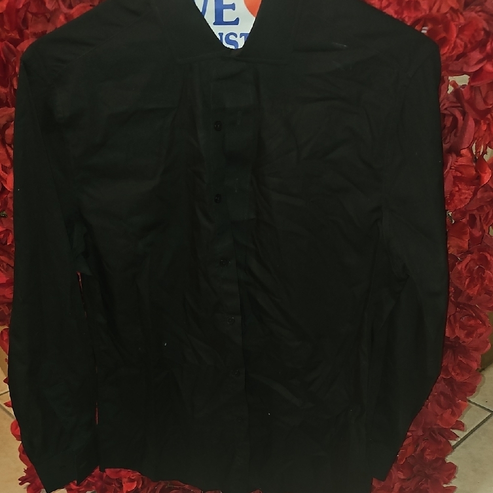Nick Graham Men's Modern Fit Black Button Down Shirt Size Medium 15.5 32-33
